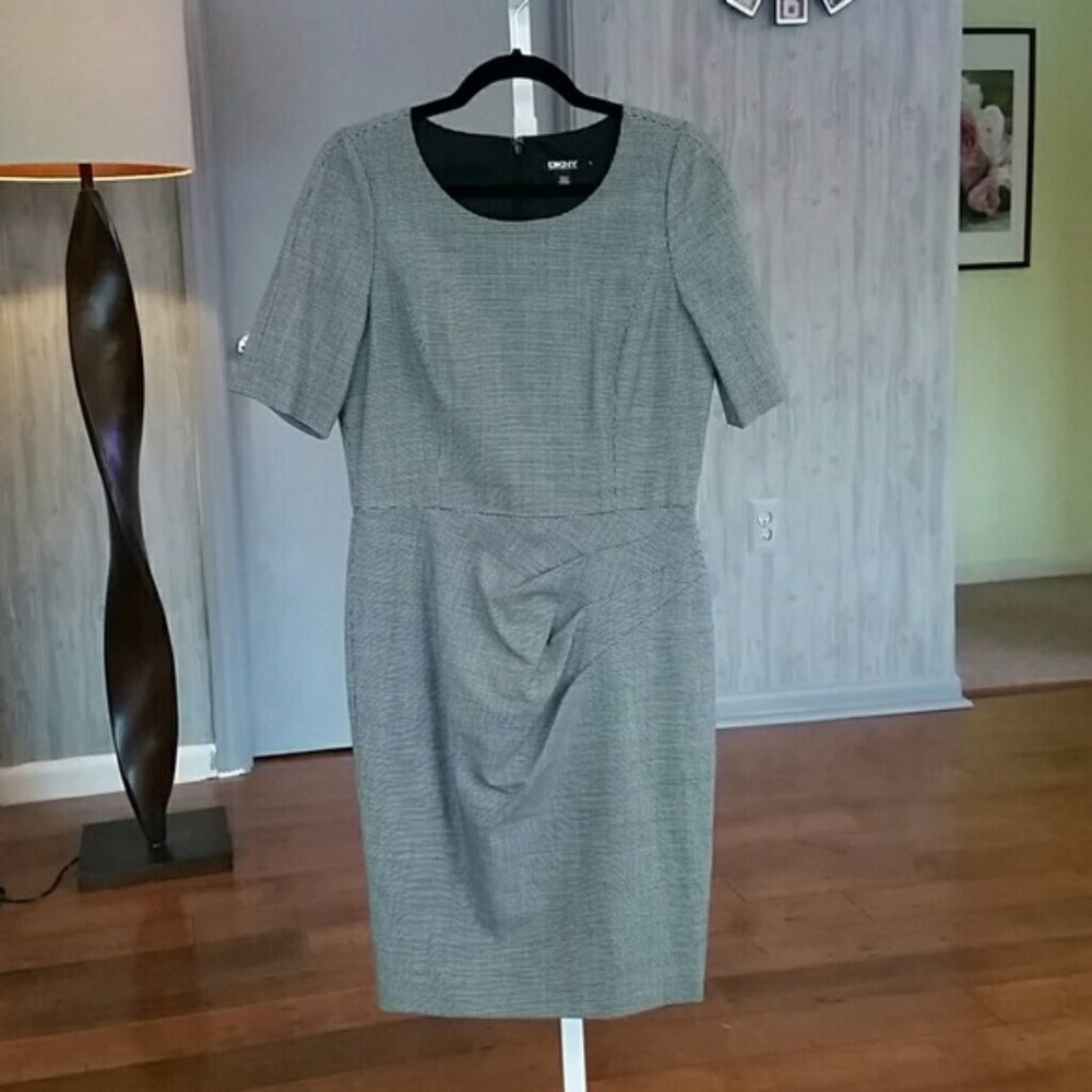 DKNY Classy Wool Houndstooth Dress
